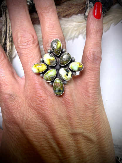 Palomino Cluster Ring Size 7 1/2