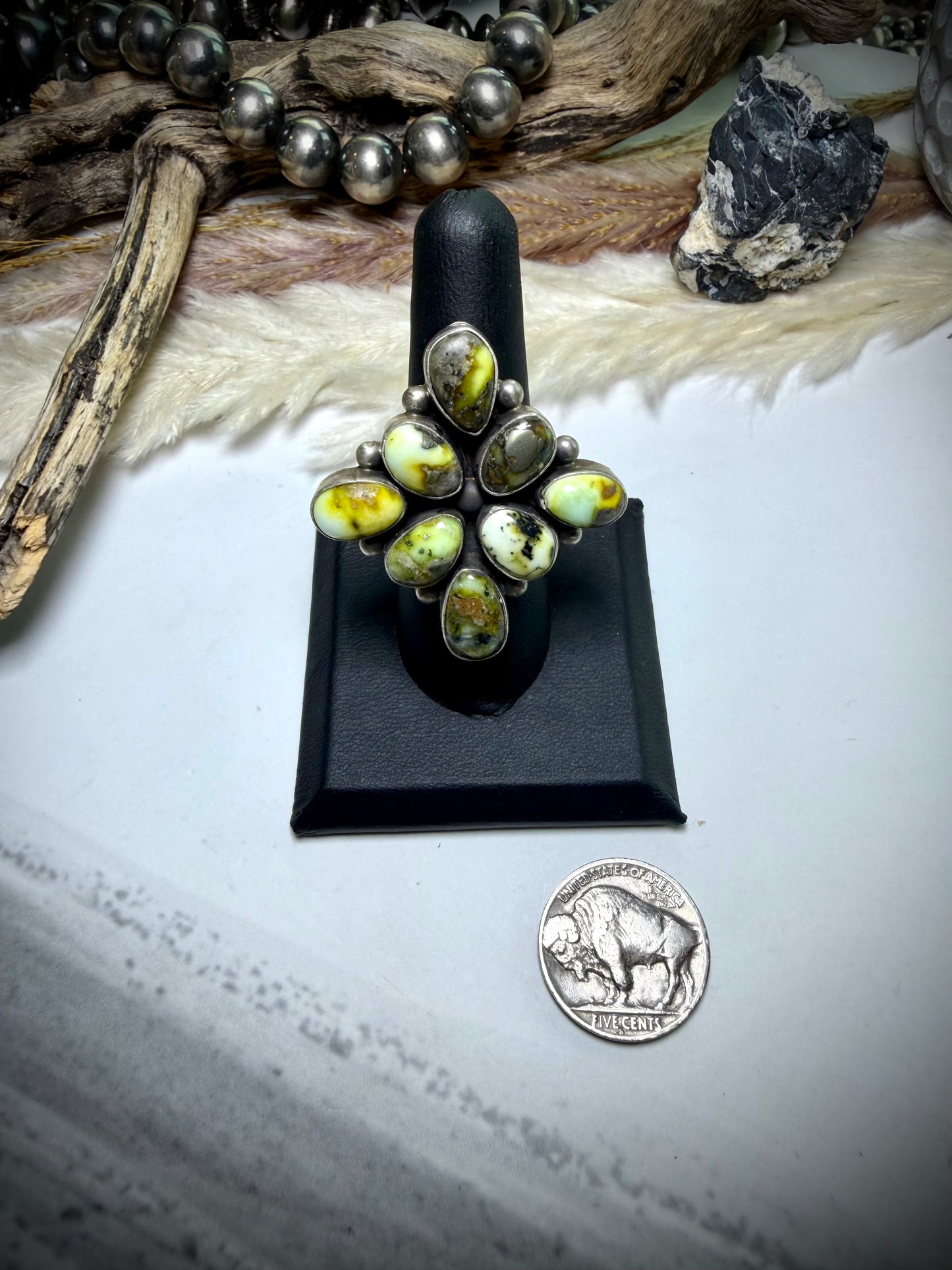 Palomino Cluster Ring Size 7 1/2