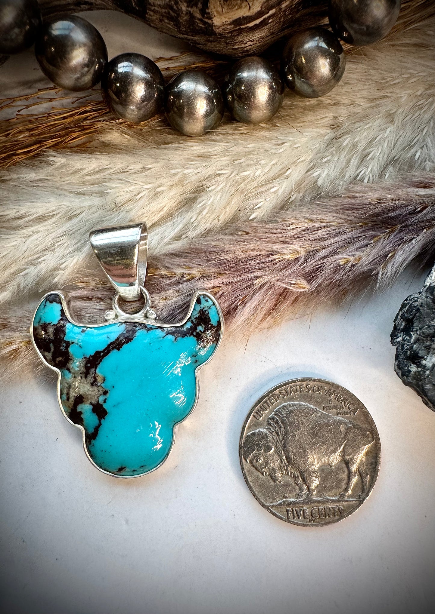 Prince Turquoise Bull Pendant