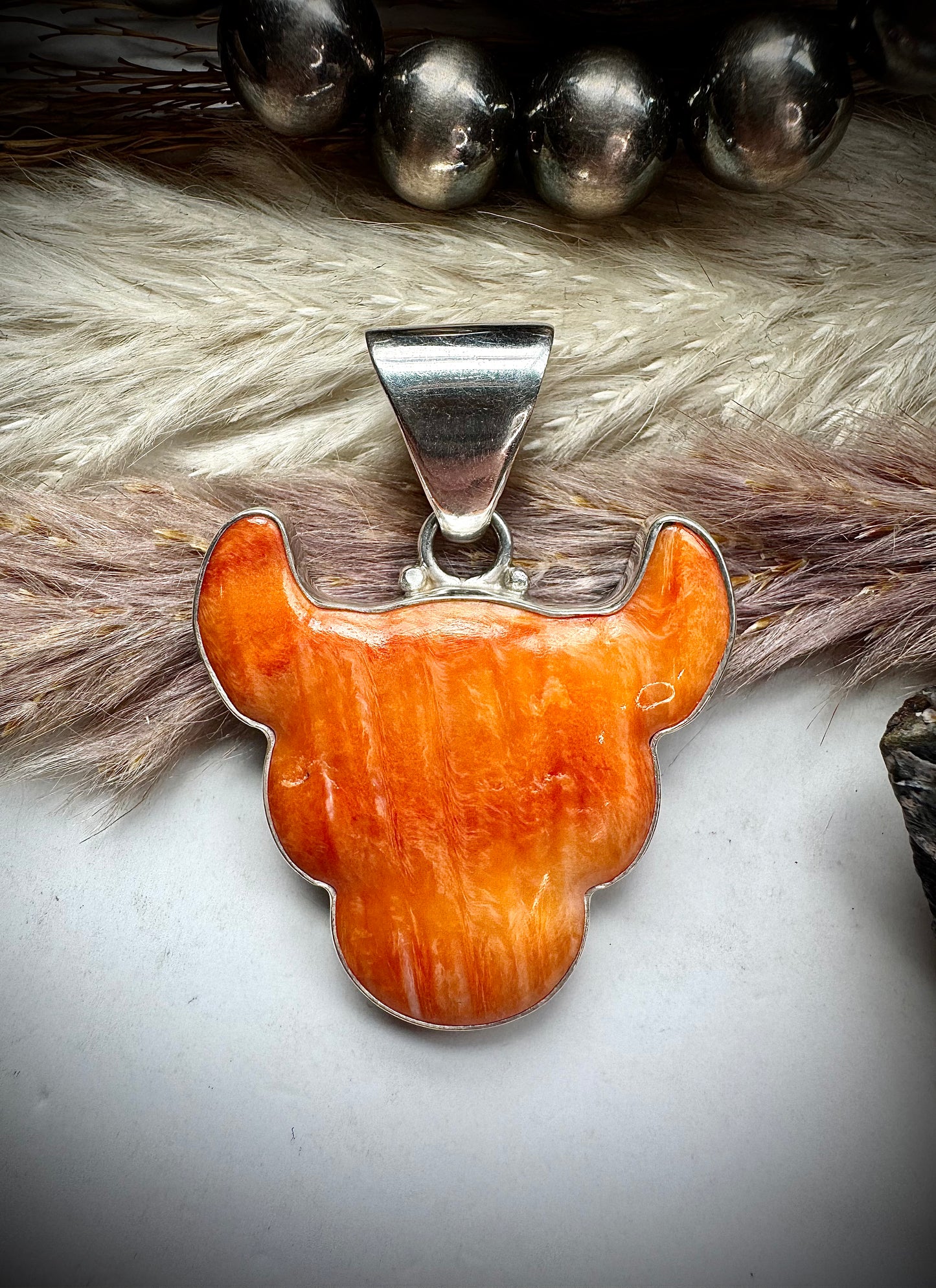 Orange Spiny Bull Pendant