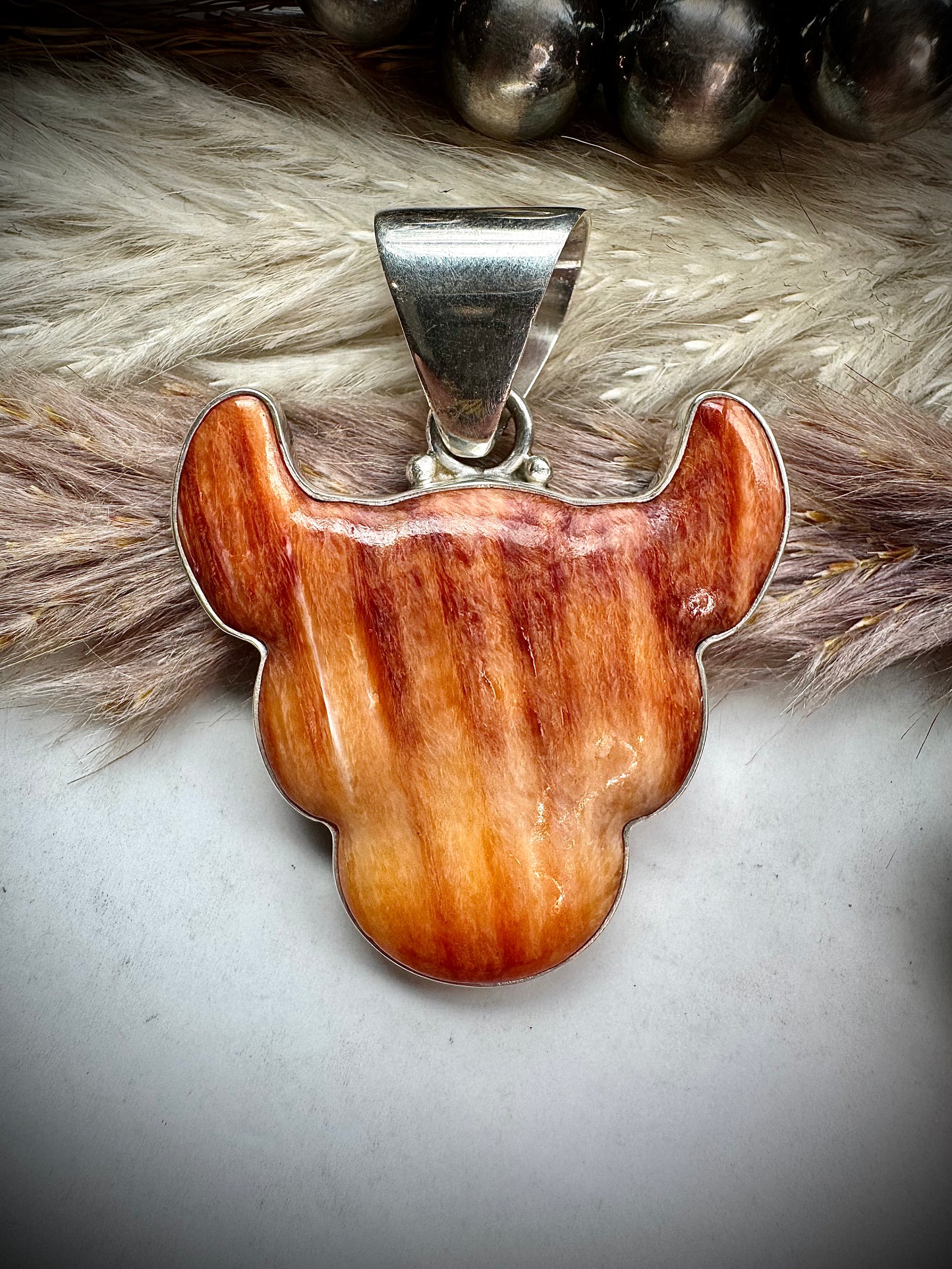 Orange Spiny Bull Pendant