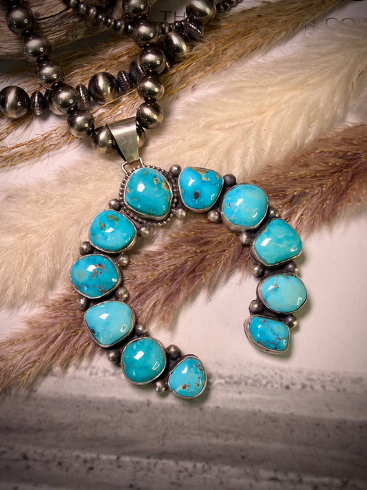 Bobby Johnson Fox Turquoise Naja Pendant