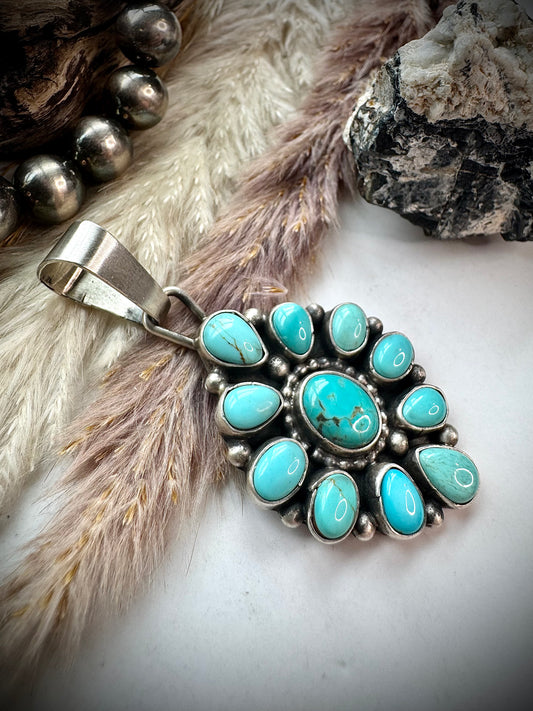 Shelia Becenti Mine #8 Turquoise Pendant