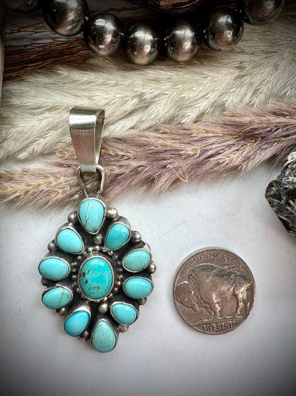 Shelia Becenti Mine #8 Turquoise Pendant