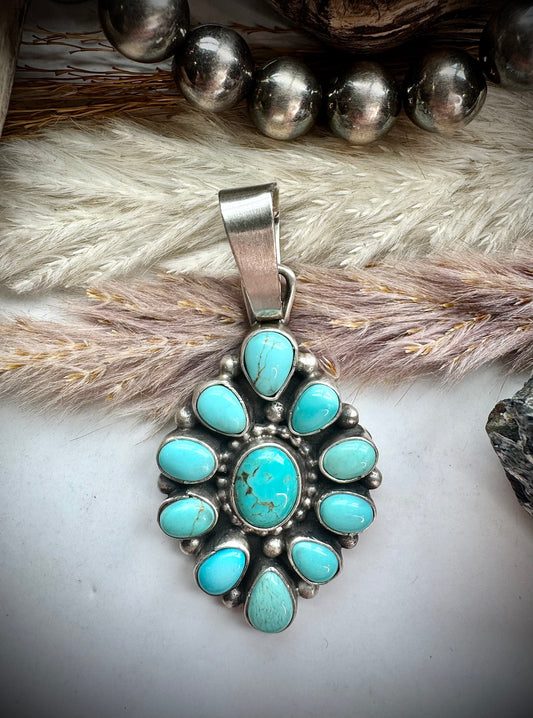 Shelia Becenti Mine #8 Turquoise Pendant