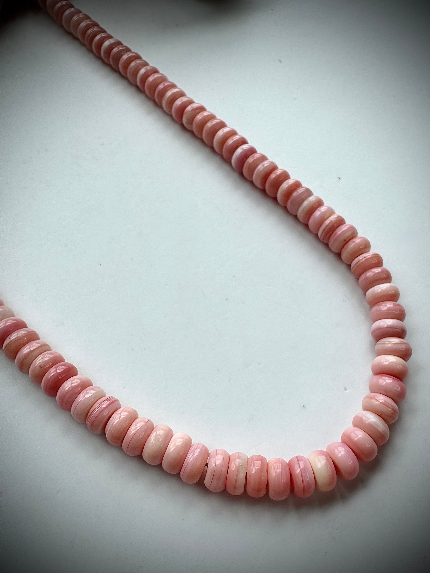 17" Pepto Pink Conch Rondelle Necklace