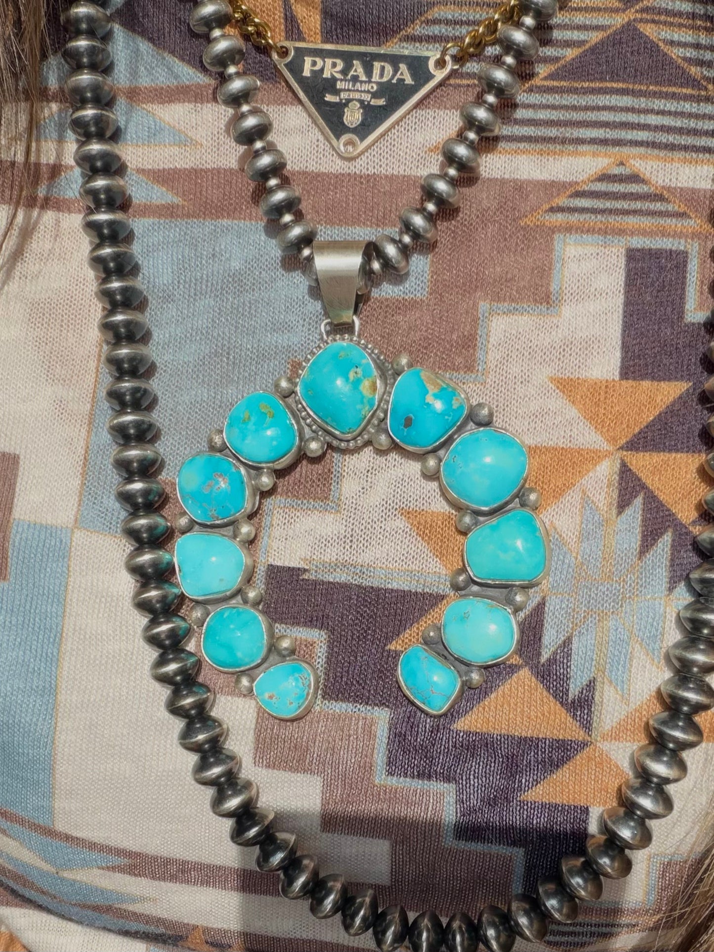Bobby Johnson Fox Turquoise Naja Pendant