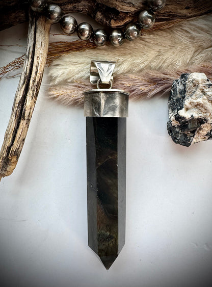 Northern Watch Labradorite Obelisk Pendant