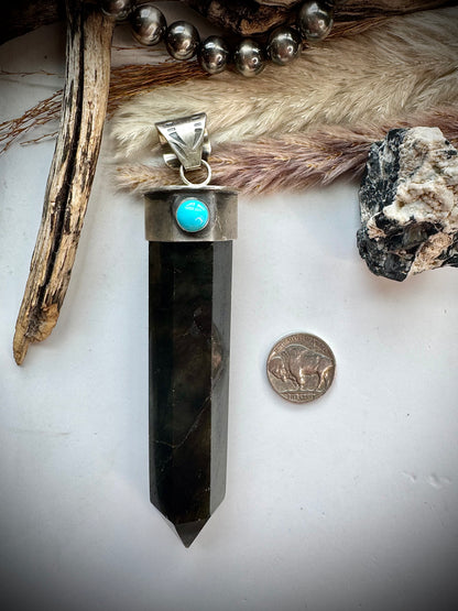 Northern Watch Labradorite Obelisk Pendant