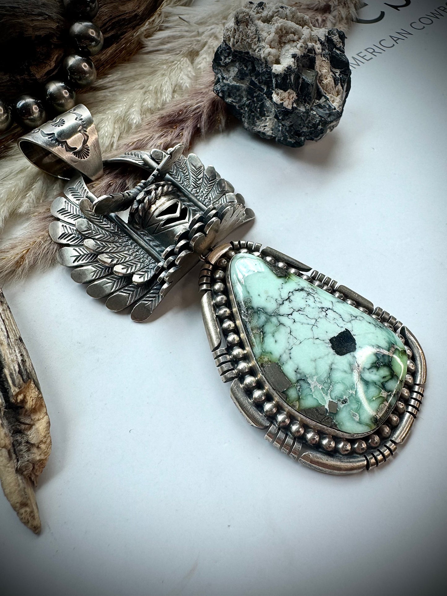 Massive Palomino Freddy Charley Crow Mother Kachina Pendant