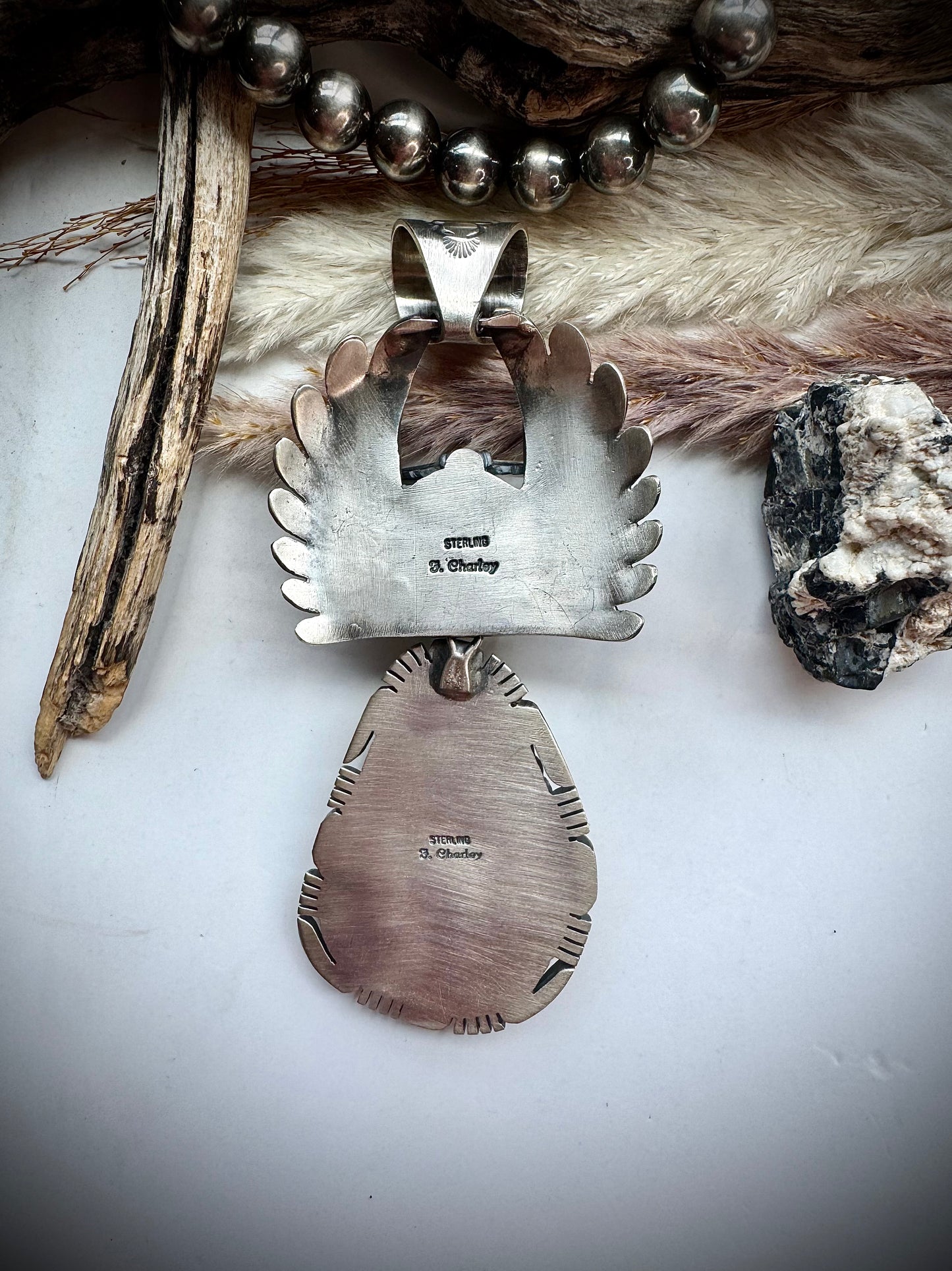 Massive Palomino Freddy Charley Crow Mother Kachina Pendant