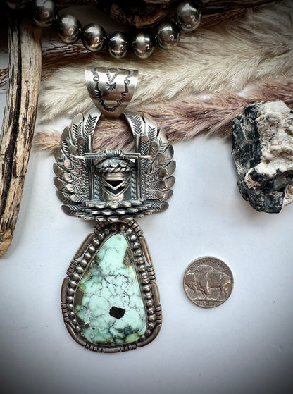 Massive Palomino Freddy Charley Crow Mother Kachina Pendant