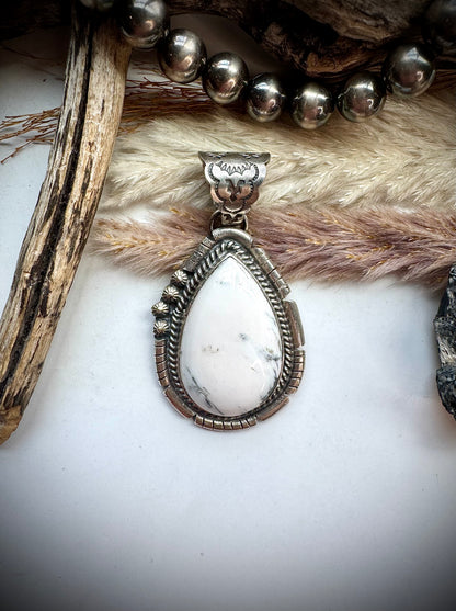 White Buffalo Teardrop Pendant