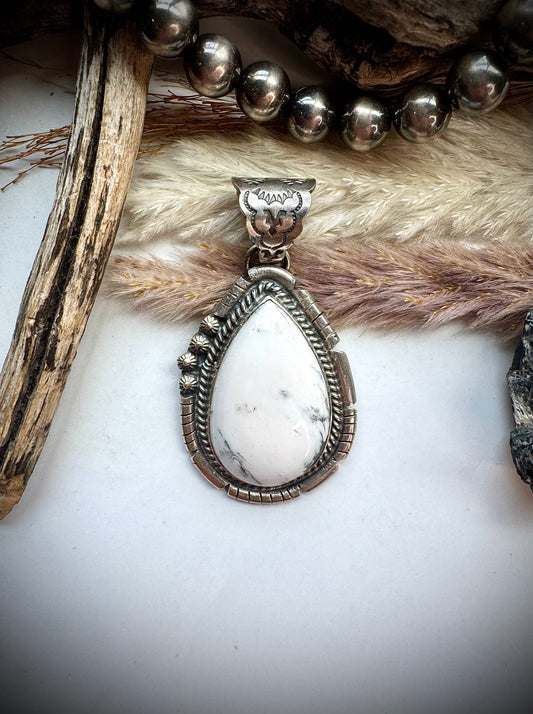 White Buffalo Teardrop Pendant