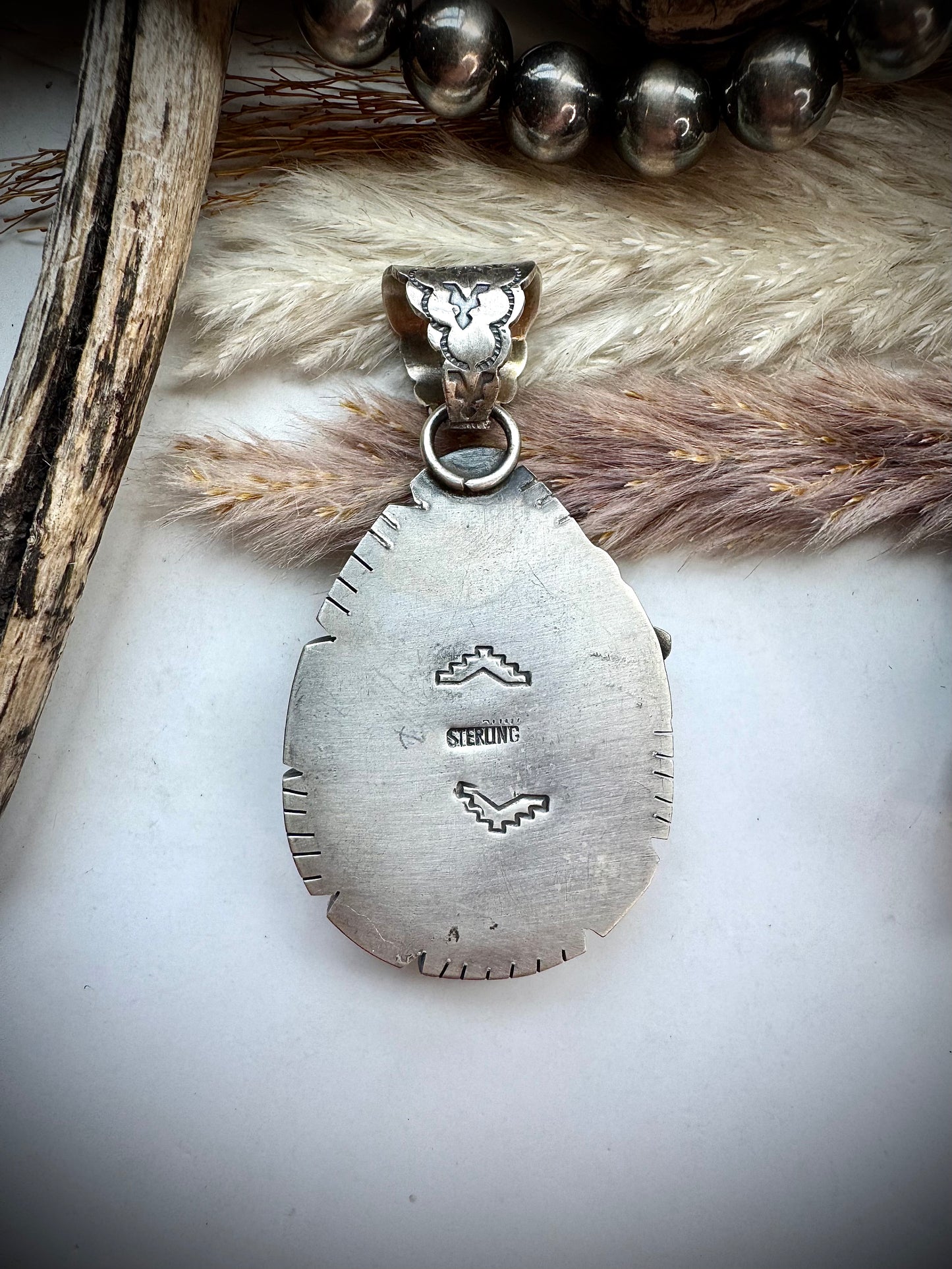 White Buffalo Teardrop Pendant