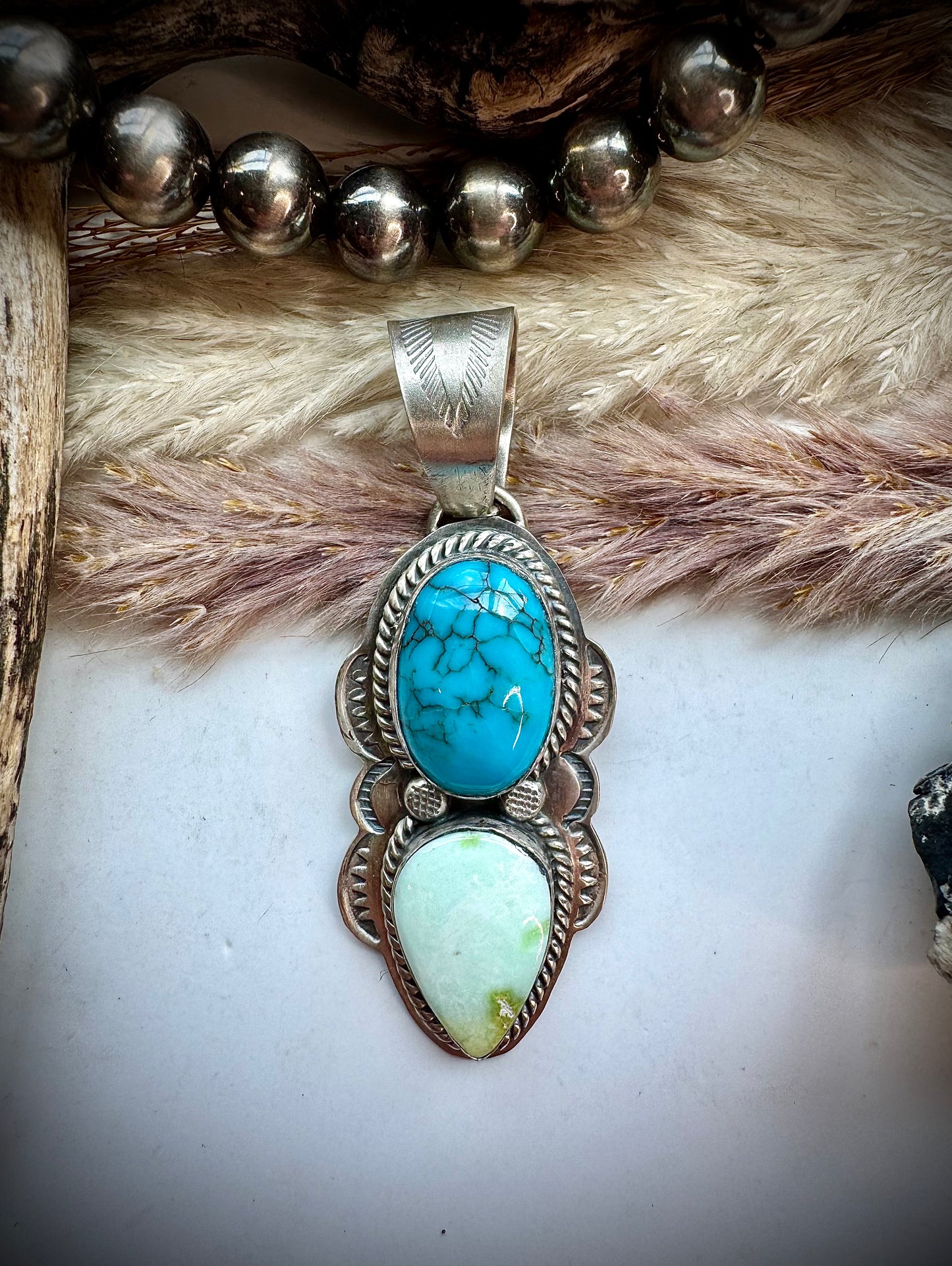 Prince Turquoise & Palomino Pendant
