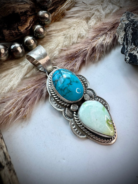 Prince Turquoise & Palomino Pendant