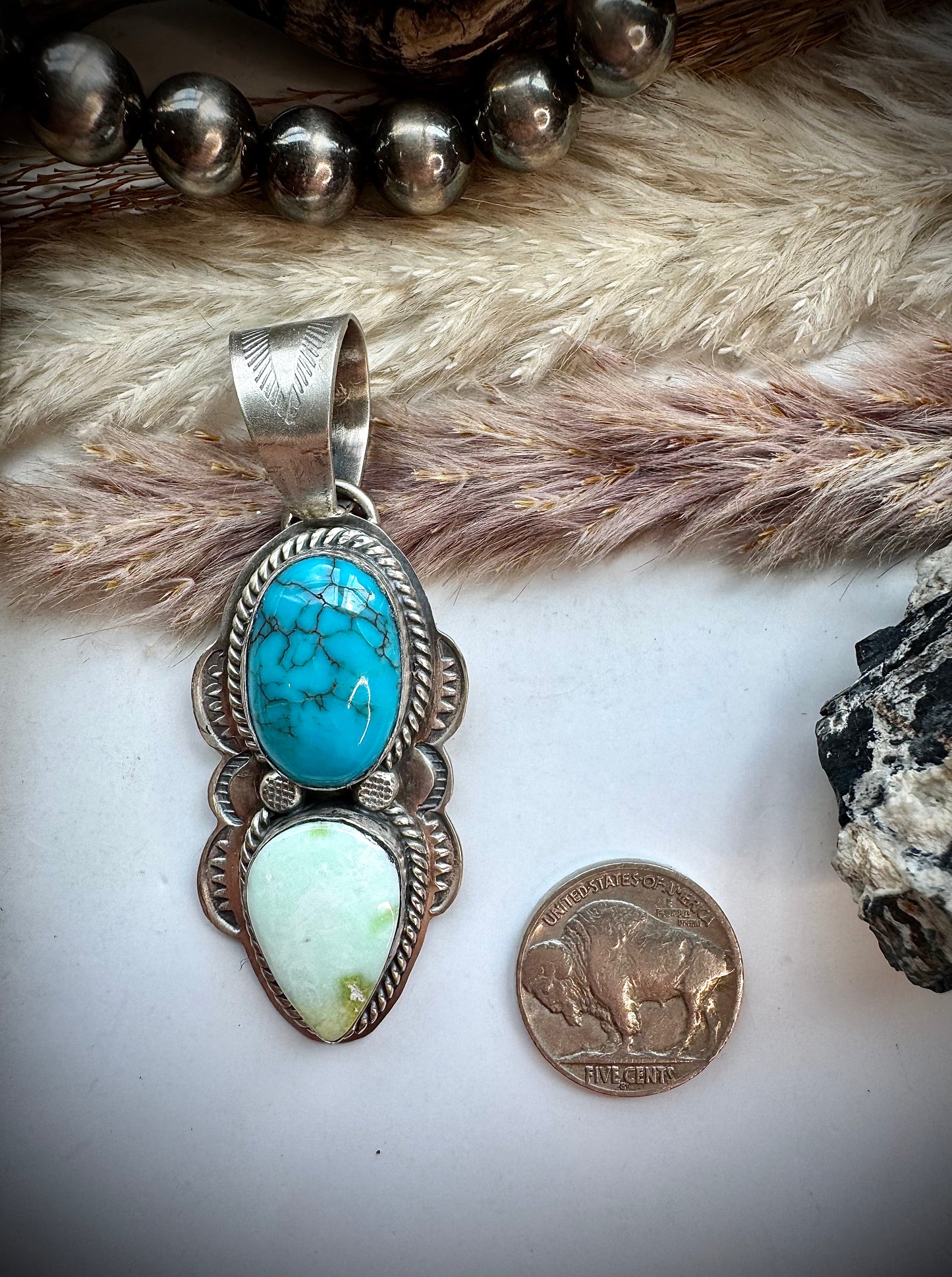 Prince Turquoise & Palomino Pendant