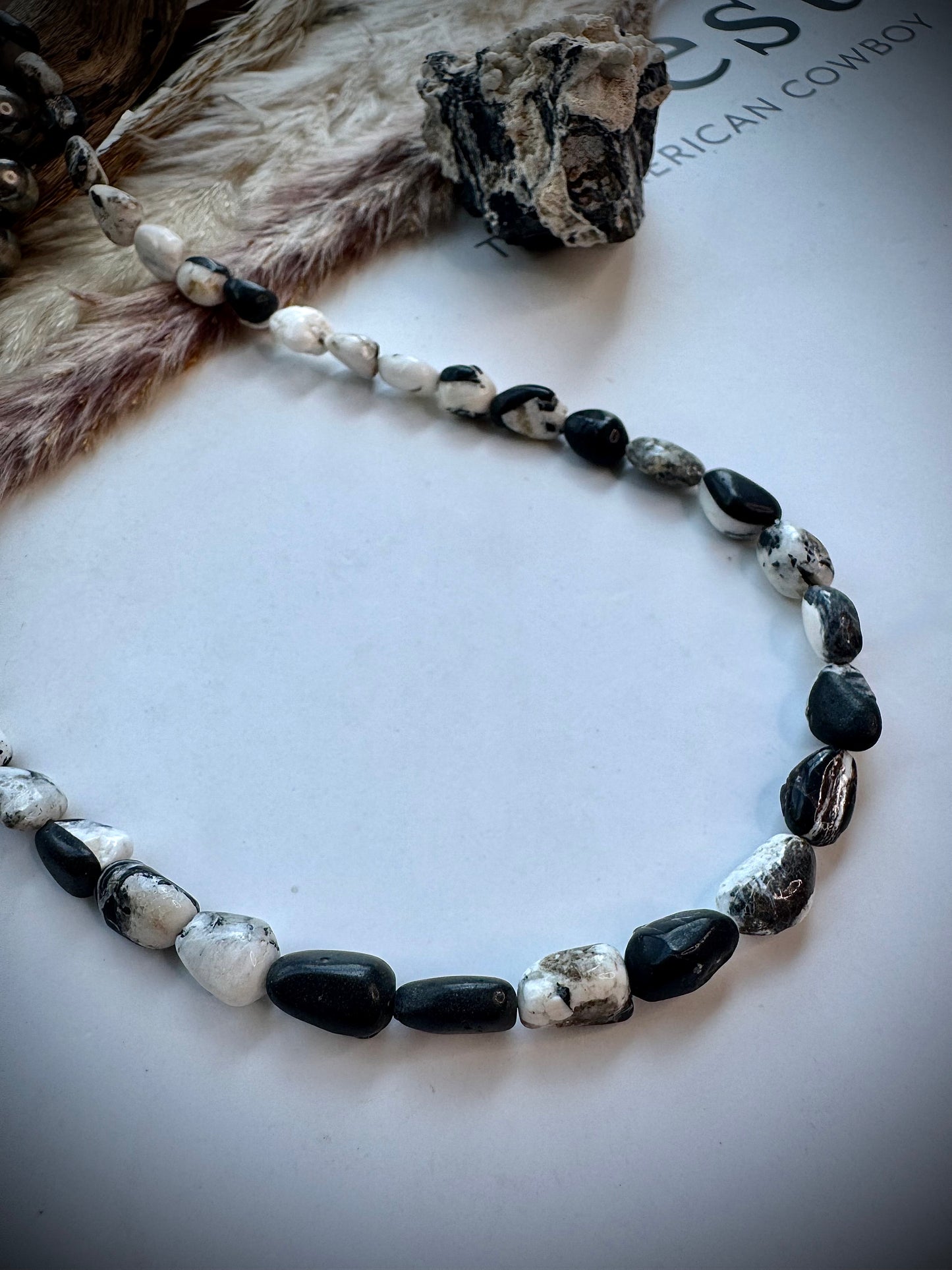 17 1/2" White Buffalo Beaded Necklace