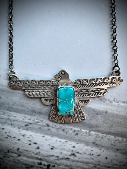 Russell Sam Whitewater Thunderbird Necklace