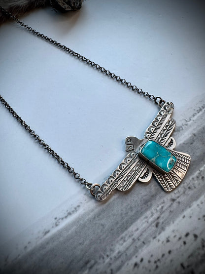 Russell Sam Whitewater Thunderbird Necklace