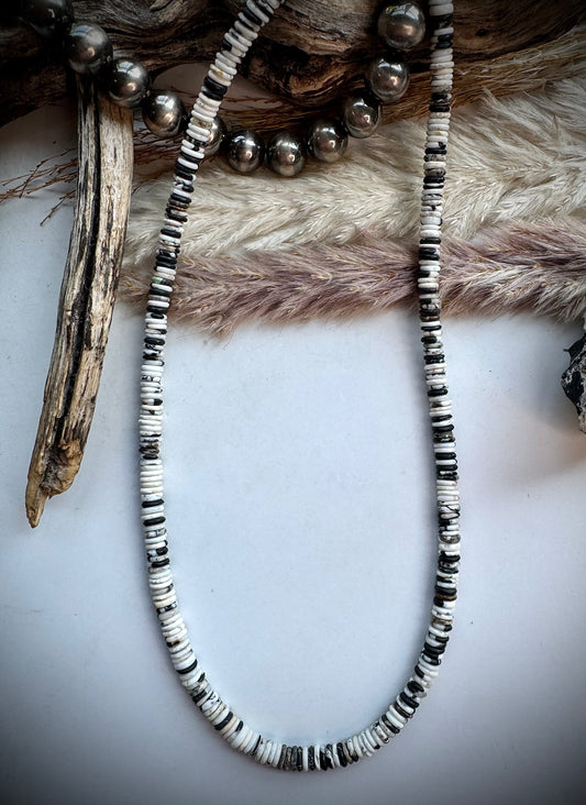 17" White Buffalo Heishi Necklace