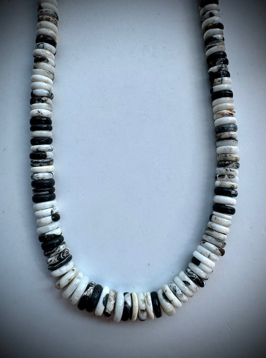 17 1/2" White Buffalo Heishi Necklace