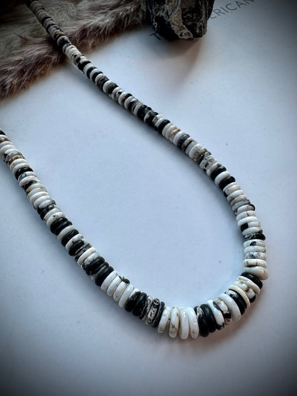 17 1/2" White Buffalo Heishi Necklace