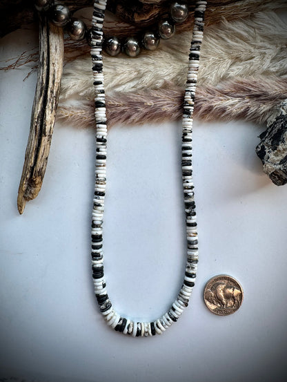 17 1/2" White Buffalo Heishi Necklace