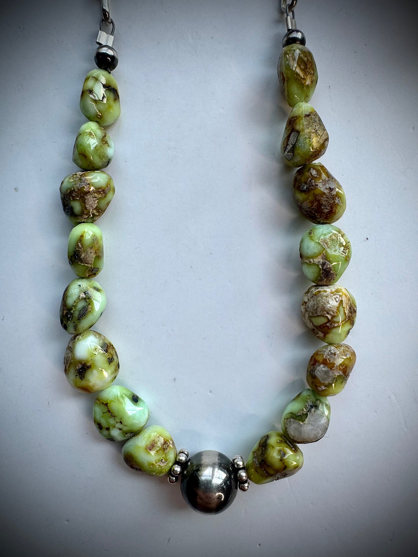 Mego's Vaulted Palomino & Sterling Pearl Necklace