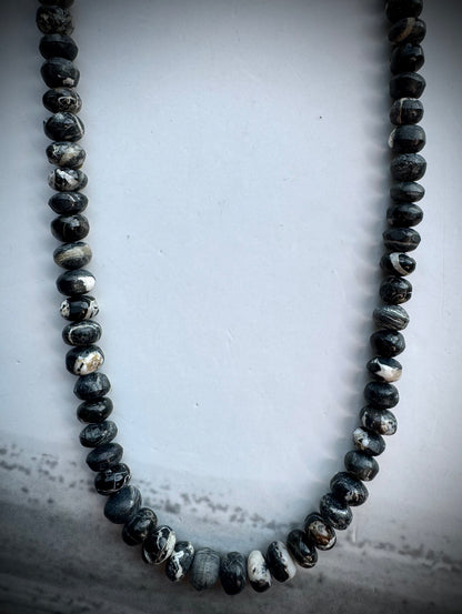 22" White Buffalo Beaded Necklace