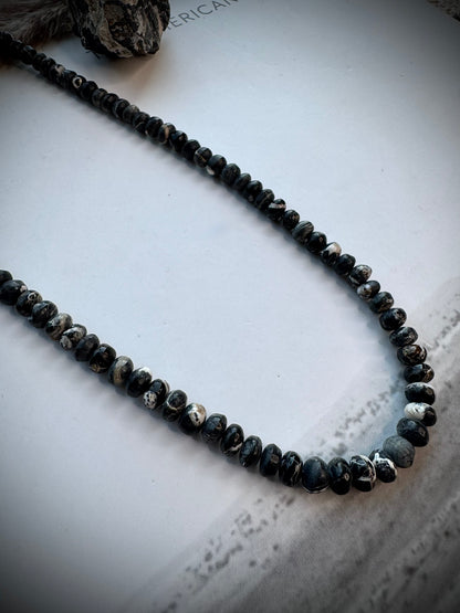 22" White Buffalo Beaded Necklace