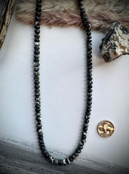 22" White Buffalo Beaded Necklace