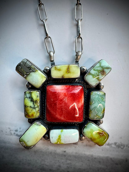 Palomino & Red Spiny Necklace