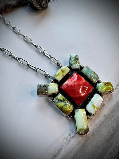 Palomino & Red Spiny Necklace