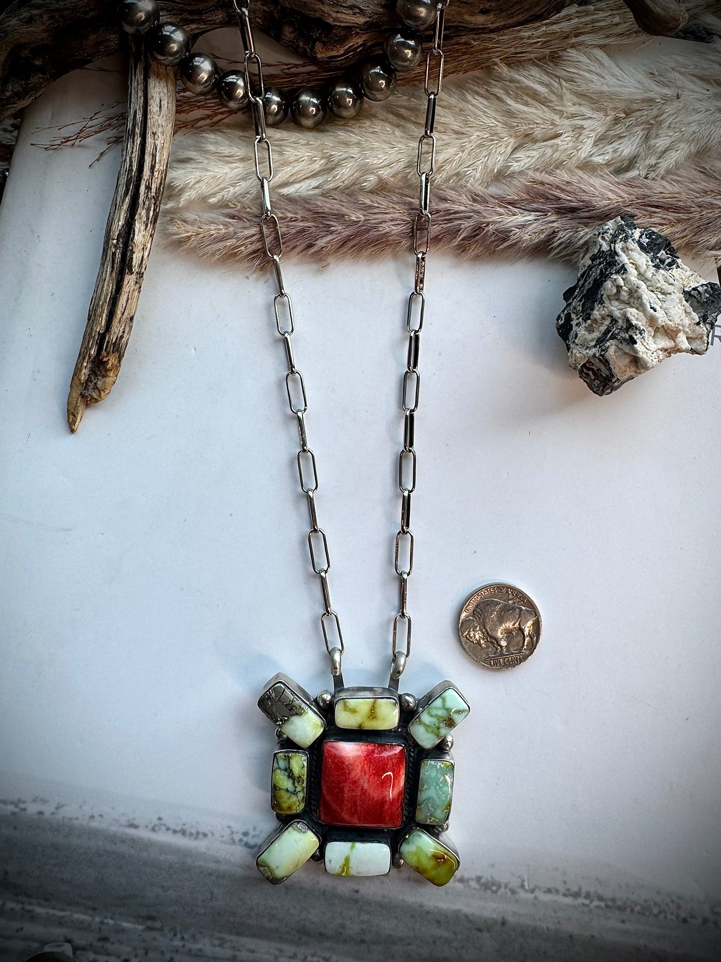 Palomino & Red Spiny Necklace
