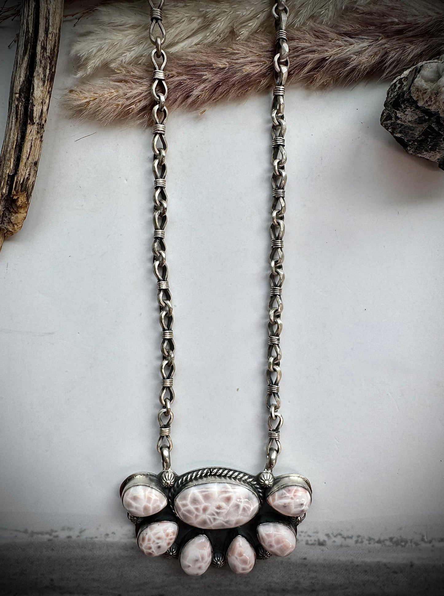 Pink Natrolite Necklace by Jeff Largo