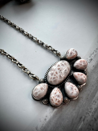 Pink Natrolite Necklace by Jeff Largo