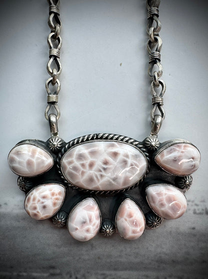 Pink Natrolite Necklace by Jeff Largo