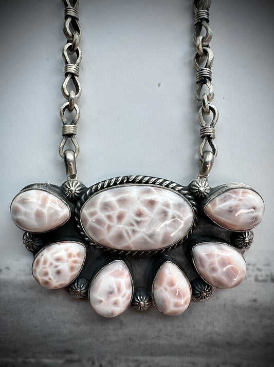 Pink Natrolite Necklace by Jeff Largo