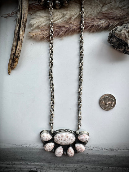 Pink Natrolite Necklace by Jeff Largo