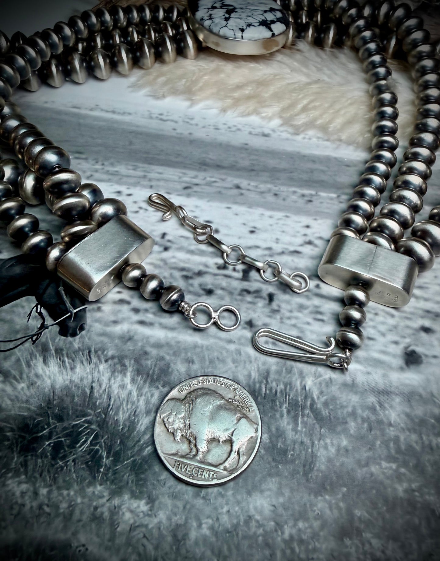 White Buffalo & Sterling Silver Princess Necklace by Eugene Gruber & Bryannen Halwood