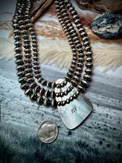 Ithaca Peak Turquoise & Sterling Silver Princess Necklace by Eugene Gruber & Bryannen Halwood