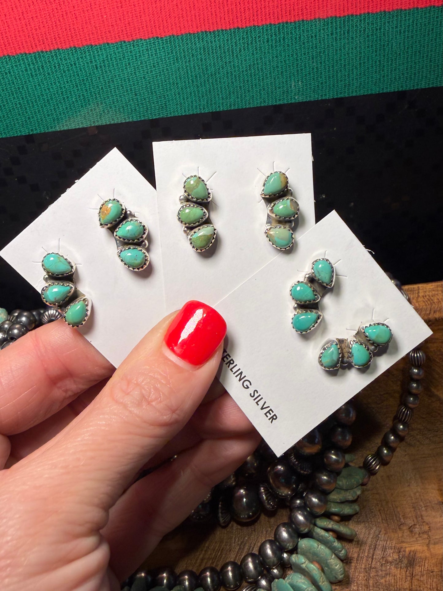 Thunder Creek Three Stone Studs- Multiple Available