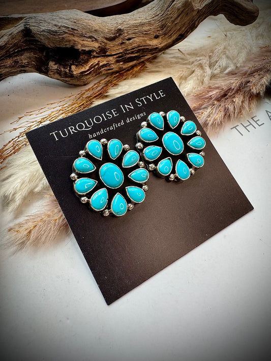 Sleeping Beauty Cluster Earings