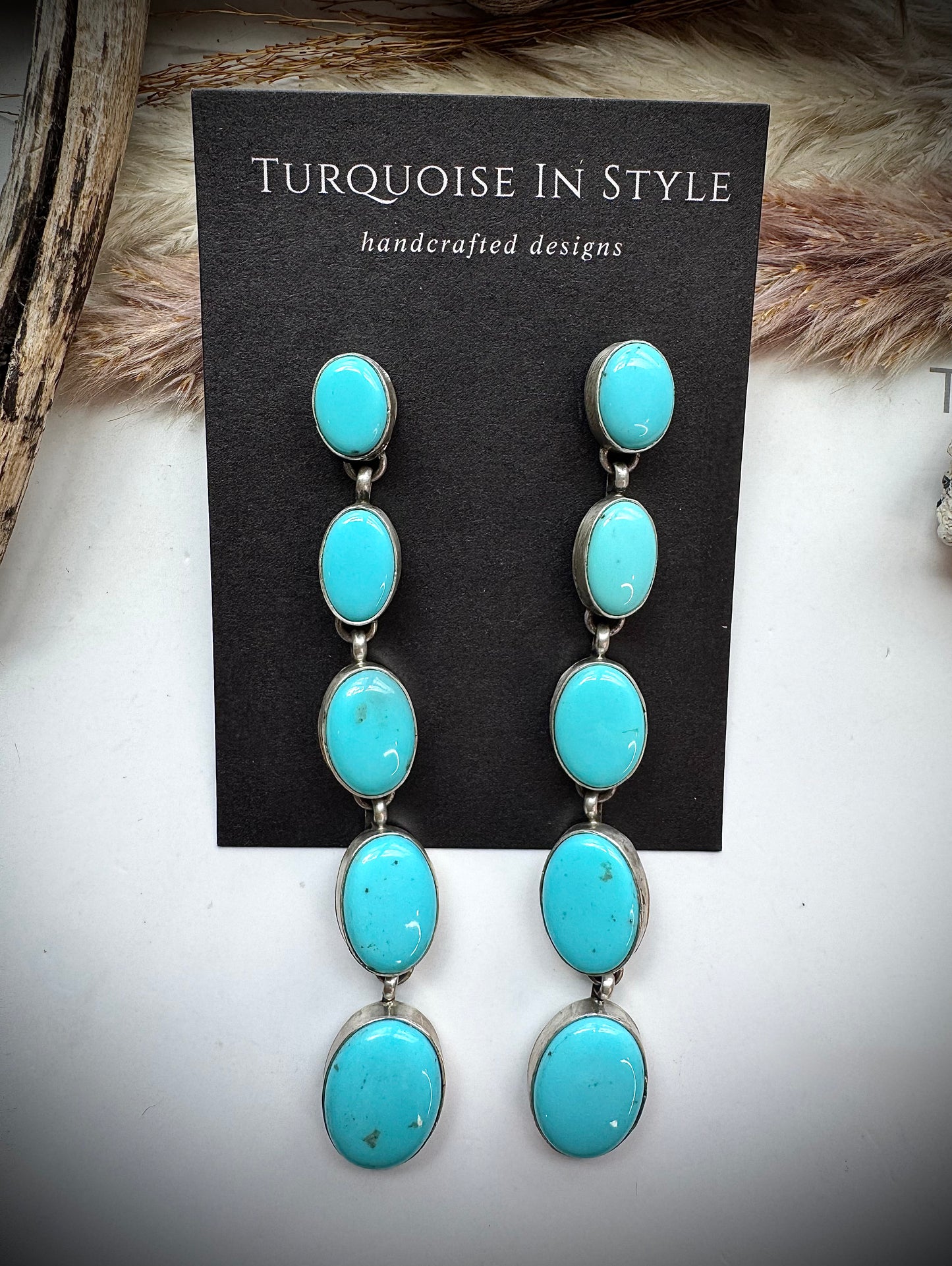 E Richards Turquoise Dangle Earrings