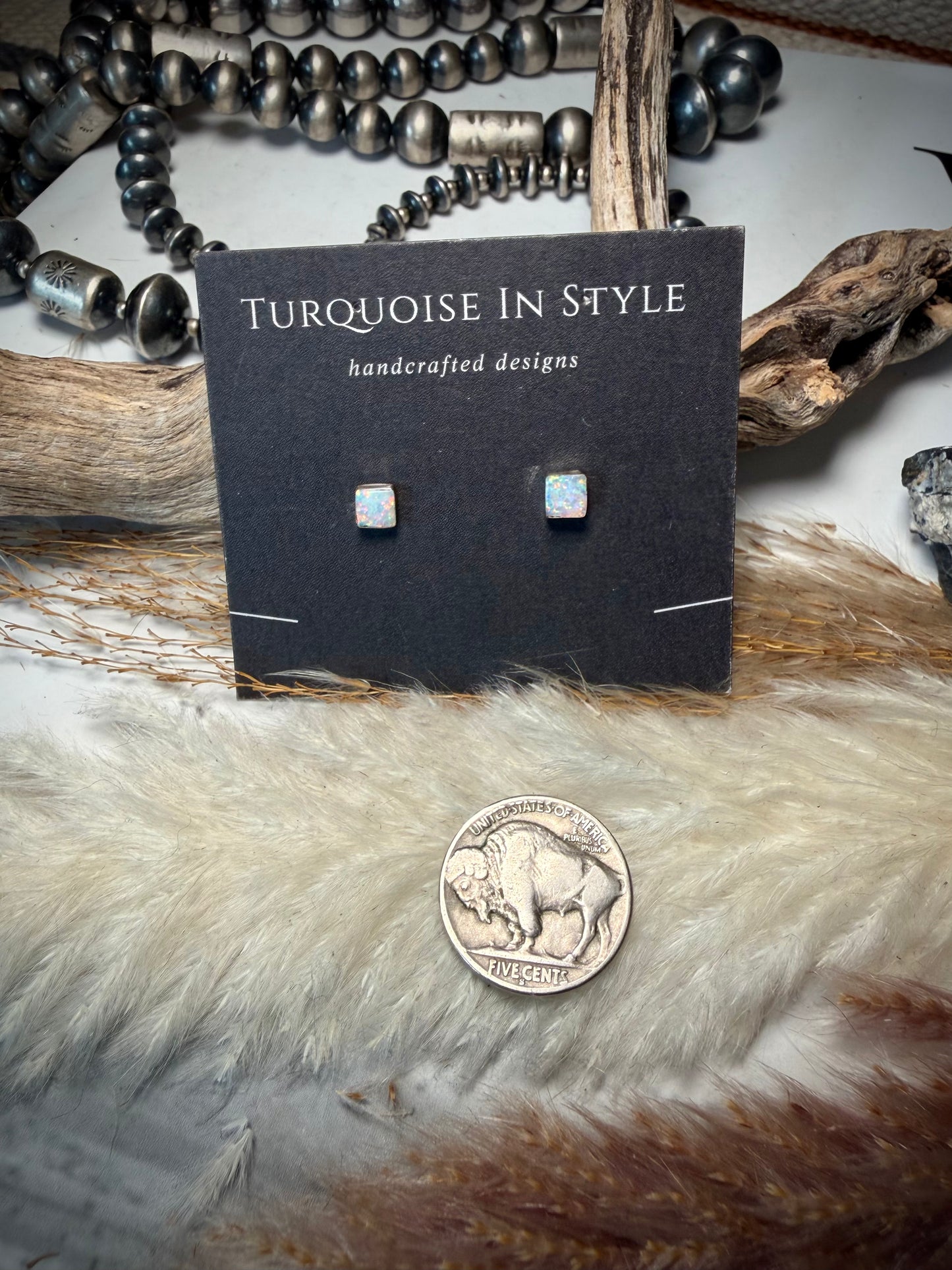 Angie Rosetta Opal Studs