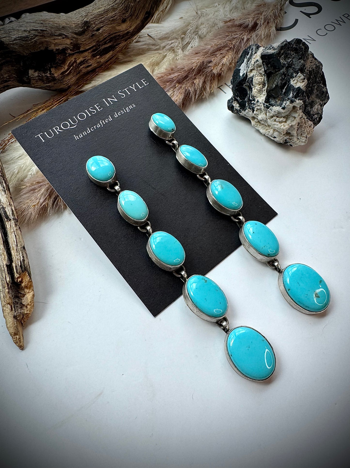 E Richards Turquoise Dangle Earrings
