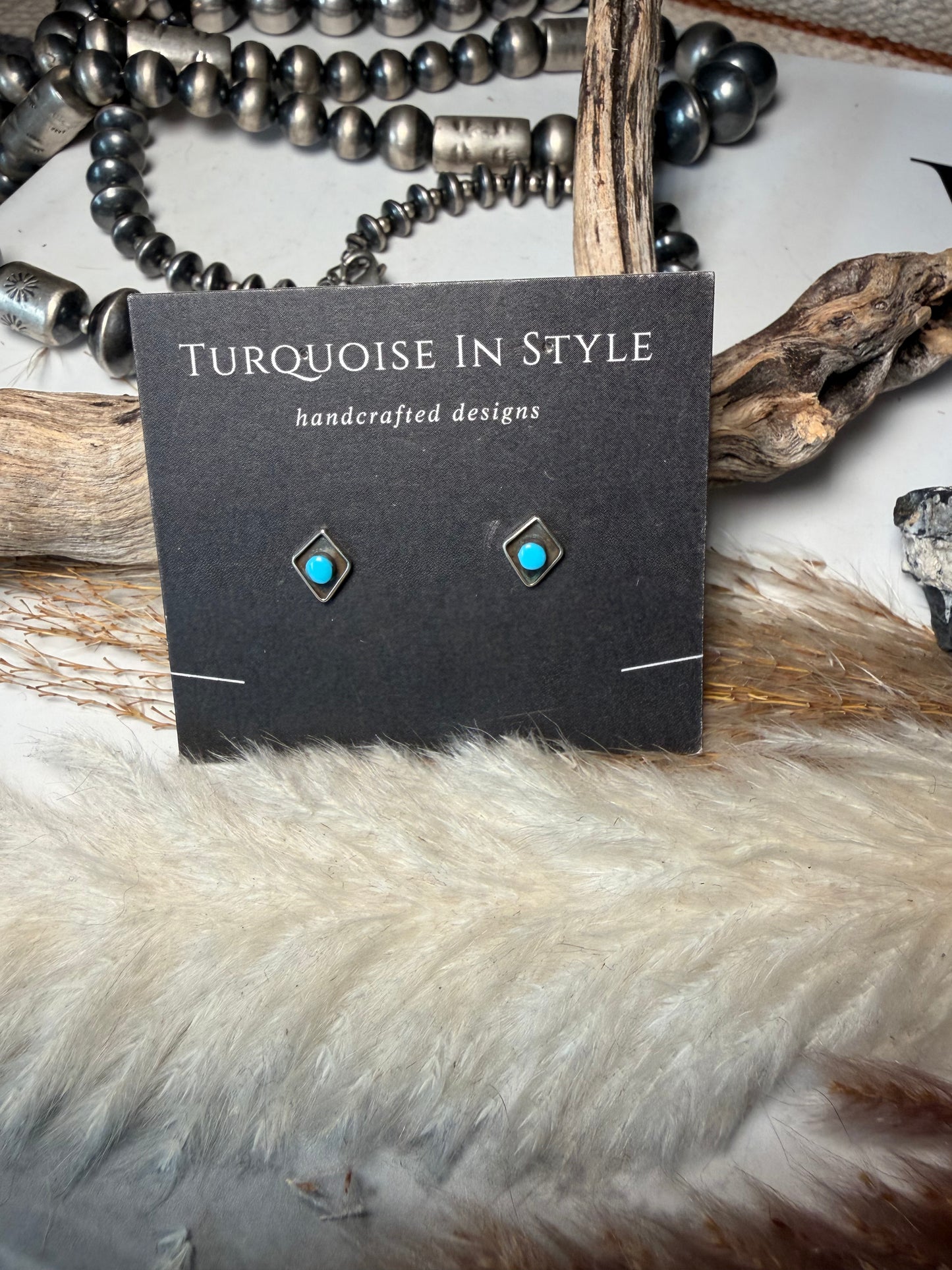 Zuni Diamond Studs