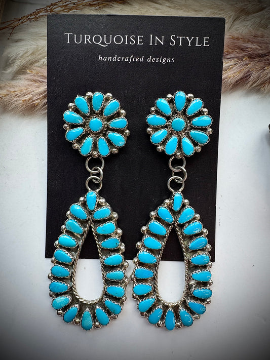 Flower Cluster Dangle Earrings